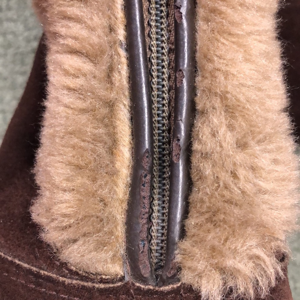 Vintage Snowland boots brown fur trim women’s 10 - Picture 7 of 7